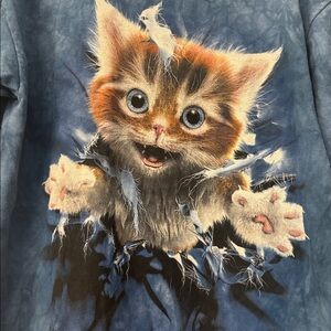 The Mountain blue tie dye flying cat T-Shirt kids size large